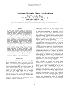 FoodMood: Measuring Global Food Sentiment Natalie Dixon, Bruno Jaki, Roderik Lagerweij,