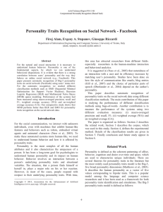 Personality Traits Recognition on Social Network - Facebook