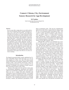 Connect: Citizens, City, Environment Sensory Research for App Development Eli Typhina