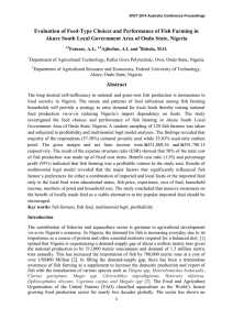 Evaluation of Feed-Type Choices and Performance of Fish Farming in