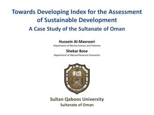 Towards Developing Index for the Assessment of Sustainable Development Sultan Qaboos University