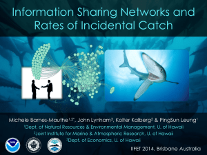 Information Sharing Networks and Rates of Incidental Catch Michele Barnes-Mauthe , John Lynham