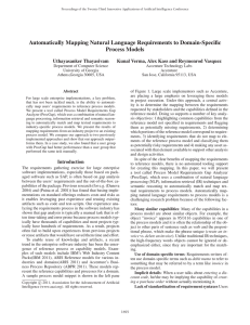Automatically Mapping Natural Language Requirements to Domain-Speciﬁc Process Models Uthayasanker Thayasivam