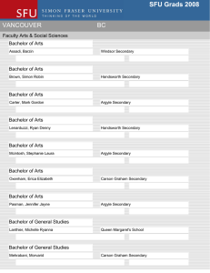 Faculty Arts &amp; Social Sciences Bachelor of Arts