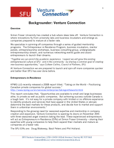 Backgrounder: Venture Connection
