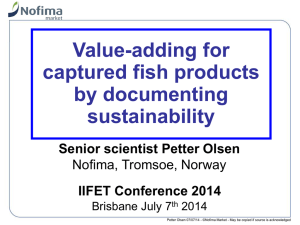 Value-adding for captured fish products by documenting sustainability
