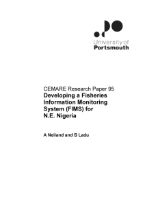 Developing a Fisheries Information  Monitoring System  (FIMS) for N.E.  Nigeria