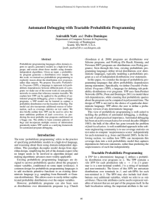 Automated Debugging with Tractable Probabilistic Programming Aniruddh Nath and Pedro Domingos