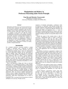 Manipulation and Bribery in Preference Reasoning under Pareto Principle