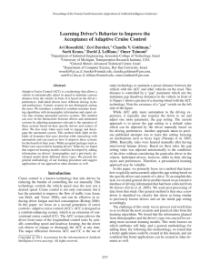 Learning Driver’s Behavior to Improve the Acceptance of Adaptive Cruise Control