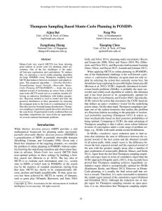 Thompson Sampling Based Monte-Carlo Planning in POMDPs Aijun Bai Feng Wu Zongzhang Zhang
