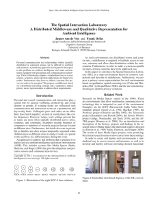 The Spatial Interaction Laboratory A Distributed Middleware and Qualitative Representation for