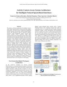 Activity Context-Aware System Architecture  for Intelligent Natural Speech Based Interfaces