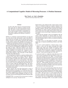 A Computational Cognitive Model of Mirroring Processes: A Position Statement