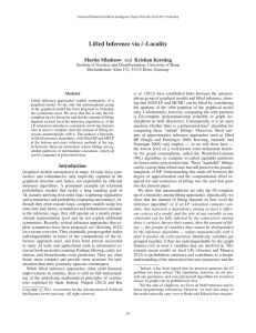 Lifted Inference via k-Locality Martin Mladenov and Kristian Kersting