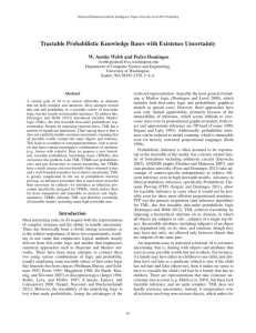 Tractable Probabilistic Knowledge Bases with Existence Uncertainty