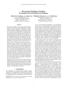 Hierarchical Modeling to Facilitate Personalized Word Prediction for Dialogue