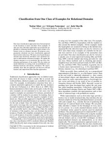 Classification from One Class of Examples for Relational Domains