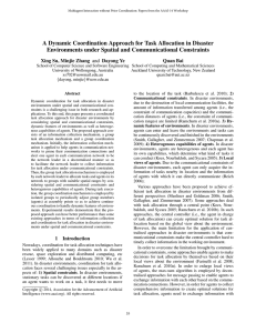 A Dynamic Coordination Approach for Task Allocation in Disaster