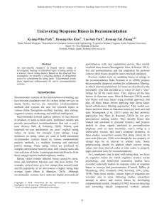 Uncovering Response Biases in Recommendation Kyung-Wha Park , Byoung-Hee Kim