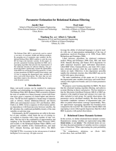 Parameter Estimation for Relational Kalman Filtering Jaesik Choi Eyal Amir