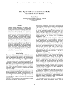 Plan Repair for Resource Constrained Tasks via Numeric Macro Actions Enrico Scala