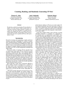 Counting, Ranking, and Randomly Generating CP-Nets Thomas E. Allen Judy Goldsmith Nicholas Mattei