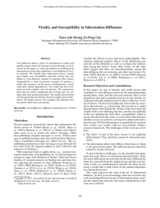 Virality and Susceptibility in Information Diffusions Tuan-Anh Hoang, Ee-Peng Lim