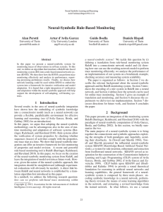 Neural-Symbolic Rule-Based Monitoring Alan Perotti Artur d’Avila Garcez Guido Boella