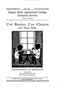 Use Butter Use Cheese Oregon State Agricultural College Use More Milk Extension Service