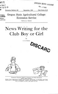 0/80 News Writing for the Club Boy or Girl