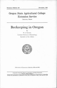 Beekeeping in Oregon Oregon State Agricultural College Extension Service Extension Bulletin 430
