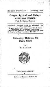 Oregon Agricultural College Paul V. Mans, Director February, 1922 Extension Bulletin 337