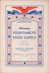 FOOD SUPPLY YOUR FAMILY'S - ' &#34;Me