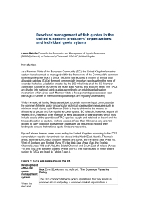 Devolved management of fish quotas in the United Kingdom: producers' organizations