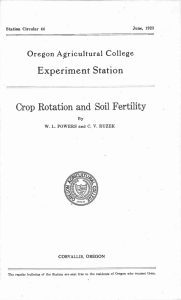 Experiment Station Crop Rotation and Soil Fertility Oregon Agricultural College Station Circular 44