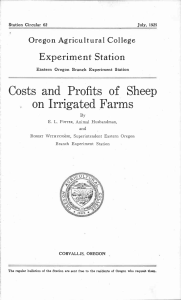 Costs and Profits of Sheep Irrigated Farms on Experiment Station