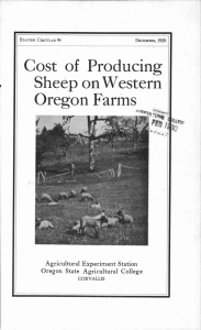 Cost of Producing Western Sheep Oregon Farms