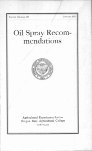 mendations Oil Spray Recom- Agricultural Experiment Station Oregon State Agricultural College