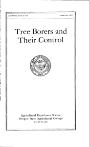 Their Control Tree Borers and Oregon State Agricultural College Agricultural Experiment Station