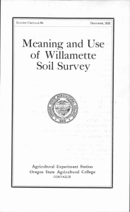 f Willamette Meaning and Use Soil Survey Oregon State Agricultural College