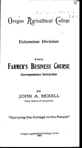 O FARMER'S BUSINESS COURSE  grieditOral Qlege
