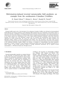 Deformation-induced inverted metamorphic ®eld gradients: an