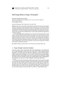 Did Frege Believe Frege’s Principle? 87 FRANCIS JEFFRY PELLETIER
