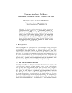 Fregean Algebraic Tableaux: Automating Inferences in Fuzzy Propositional Logic Christopher Lepock
