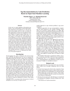 Tag Recommendation by Link Prediction Based on Supervised Machine Learning