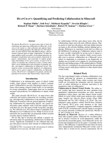 H C : Quantifying and Predicting Collaboration in Minecraft