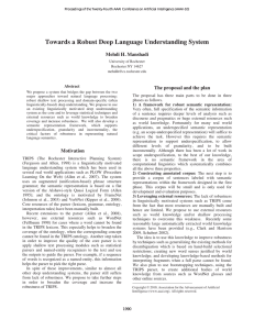 Towards a Robust Deep Language Understanding System Mehdi H. Manshadi