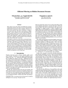 Efficient Filtering on Hidden Document Streams Eduardo Ruiz and Vagelis Hristidis