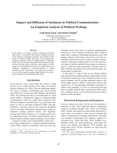 Impact and Diffusion of Sentiment in Political Communication –